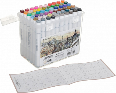 Набор двусторонних маркеров Touch mark 60 цветов разноцветный 