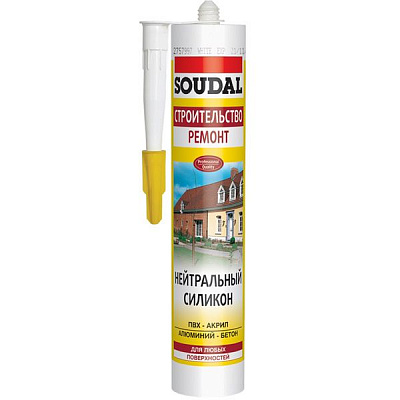 Герметик Soudal силиконовый нейтральный 300 мл прозрачный