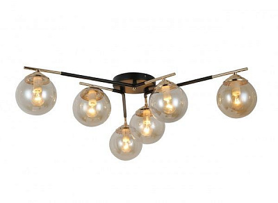 Люстра потолочная WunderLicht OM8132-46 6x40 Вт E14 черный с золотом WUNDERLICHT_8132 