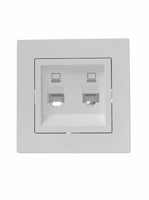 Розетка комп’ютерна подвійна 2 Lezard Vesna IP20 білий 742-0288-141