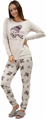 Пижама женская Roksana 1034/16149 р. 2XL бежевый с рисунком 