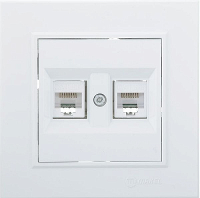 Розетка комп’ютерна подвійна Makel Karea білий