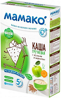 Каша молочная MAMAKO от 5 месяцев гречана з яблуком і морквою на козячому молоці 200 г 
