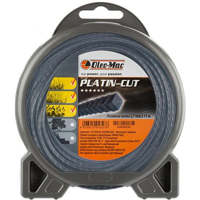 Волосінь косильна Oleo-Mac Plarin-Cut 6.30402e+007 2.7x15м