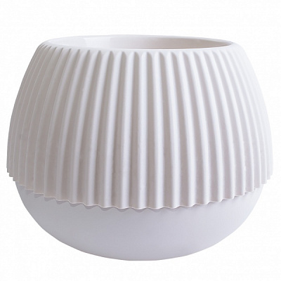 Вазон пластиковый Алеана Бохо круглый 4,5 л белая роза 