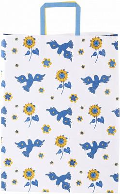 Пакет паперовий 320х150х420 білий з ручками