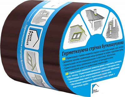 Стрічка герметизуюча бутилкаучукова Aqua Protect 100 мм x 10 м коричнева