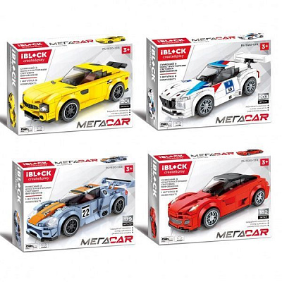 Автоконструктор Iblock Мегаcar 4 вида в ассортименте PL-920-133