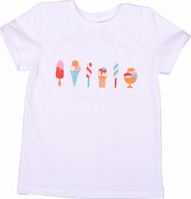 Футболка для девочек Luna Kids Ice cream р.110 белый 