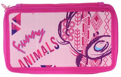 Пенал 2-ярусный Funny Animals 99503 CLASS розовый