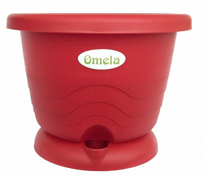 Горшок пластиковый ПАСТЕЛЬ d=12 см круглый паприка 