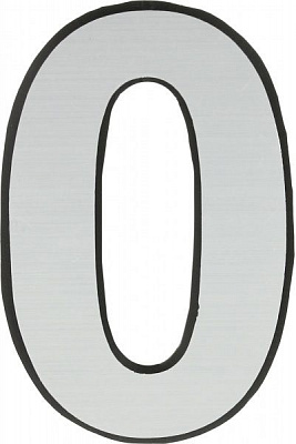 Цифра O пластик серебряный 50 мм