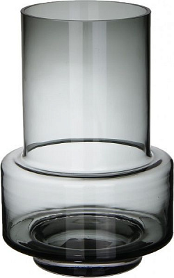 Ваза стеклянная серая 25х17 см Wrzesniak Glassworks