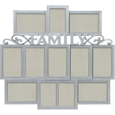 Коллаж Family на 12 фото SM00508 10x15/9x13 см серый 
