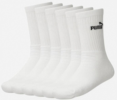 Шкарпетки Puma CREW SOCK 6P WHITE 88749601 р.35-38 білий