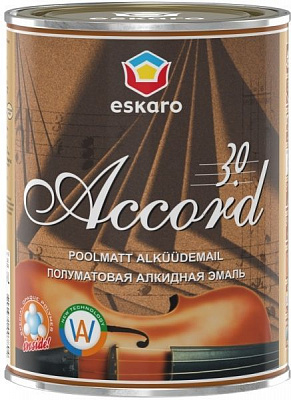 Емаль Eskaro алкідна тиксотропна Accord 30 tix TR база під тонування напівмат 0,9л