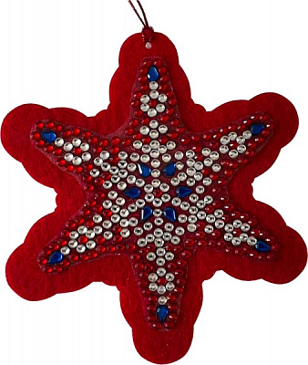 Набор для творчества со стразами (наклейка) Снежинка 10x10 см 178454 Діамантові ручки 