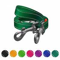 Повідець-перестібка Waudog Nylon Mono світловідбивний М Ш20 мм Д300 см зелений