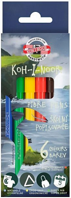 Набор фломастеров 1002 Dino, 6 цветов Koh-i-Noor