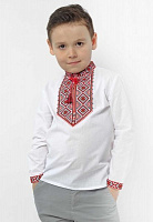 Рубашка детская Гармонiя Остап р.146 белый с красным 
