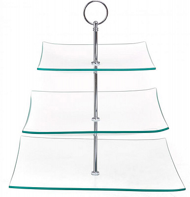 Блюдо квадратное 3-х ярусное Glossy Fiora 