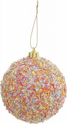 Куля новорічна з присипками 80 мм 4824 різнокольоровий