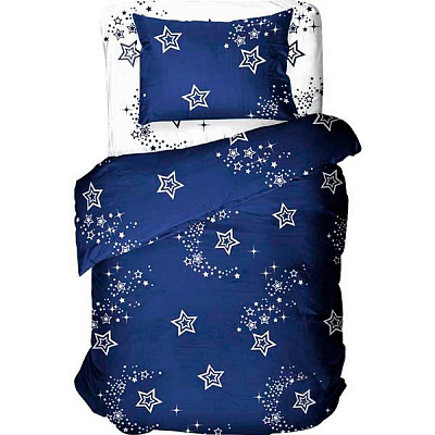 Комплект постельного белья полуторный La Nuit Star's Sky синий с белым