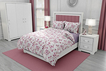 Комплект постельного белья Цветочная вуаль евро бело-розовый Rigel 