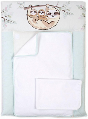 Пеленальный матрасик Lazy sloth Baby Veres 50х70 бело-голубой 426.9 