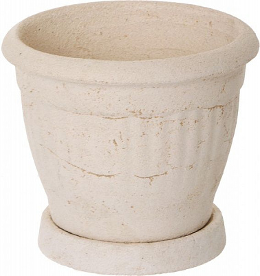 Горщик шамотний Цешка середній 123 круглий 3,2л кремовий