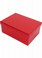Коробка подарункова прямокутна кожа червона 27х20х11.5см 1110