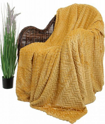 Плед Flannel Plush 200x220 см гірчичний La Nuit