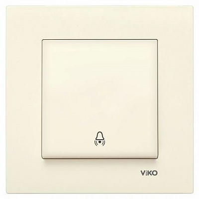 Кнопка дзвінка одноклавішний Viko Karre без підсвітки кремовий 90960106