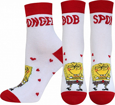 Носки унисекс Conte-Kids 3074 Spongebob (средней длины) 354 р.21-22 белый 