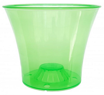 Горшок пластиковый Омела Орхидея 0,6 л круглый зеленый прозрачный 