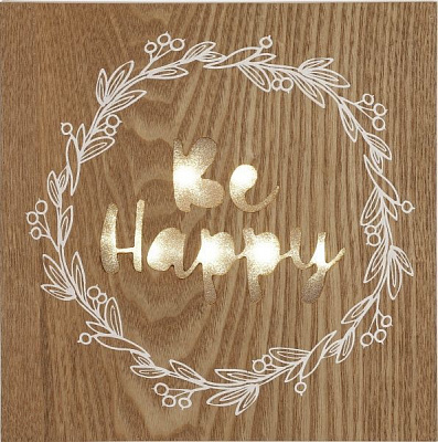 Декор настінний LED Be happy 25x25 см
