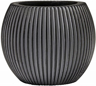 Кашпо керамическое Capi Groove круглый 2,3л черный (091612) 