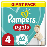 Підгузки-трусики Pampers Pants Розмір 4 (9-15 кг) 62 шт.