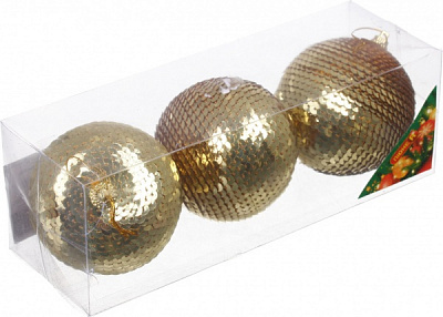 Набор елочных шаров d 80 мм золотой 92142-PN