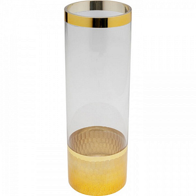 Ваза KARE Design Golden Flow 30 см прозрачная 