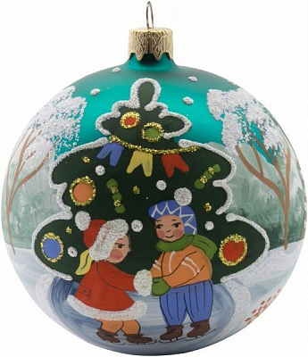 Шар стеклянный d100 1508-2 бирюзовый