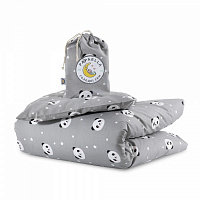 Комплект для дитячого ліжечка IDEIA Ранфорс Панда сірий 4820227284863