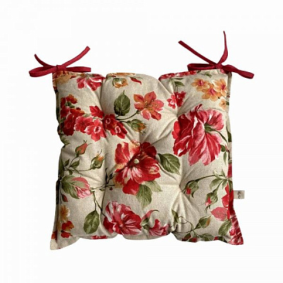 Подушка на стілець РОУЗ Квіти великі 40х40 см La Nuit