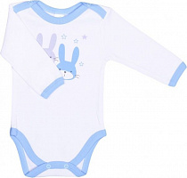 Боди детское для мальчика Baby Veres Hello Bunny цельный р.62 бело-голубой 