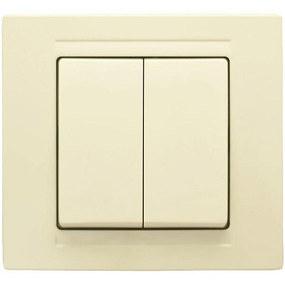 Выключатель двухклавишный Gunsan Moderna без подсветки 16 А 250В IP20 кремовый MD 29 12 103