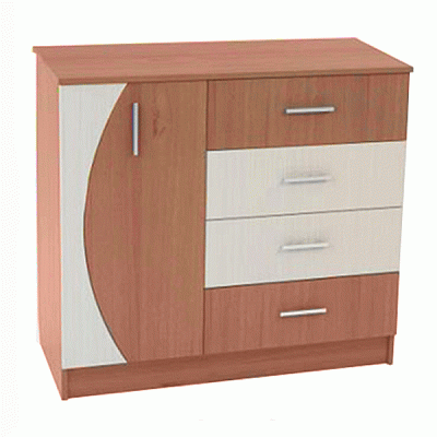 Комод Феникс КФ-5 1010х890х440 орех лесной/венге светлый