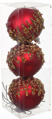 Набор елочных шаров Комплект № 31 d 80 мм 3 шт./уп.