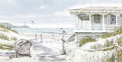 Репродукция Домик на море Маклейн 50x100 см Арт Фемелі 