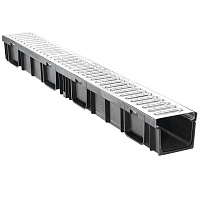 Желоб пластиковый Gidrolica с решеткой стальной оцинкованной