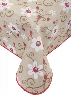 Скатерть Ginestra цветы 140x140 см красный Gemitex 